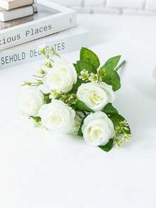 1 Artificial Rose Fresh Flower, Silk Flower Bouquet For Home, Office Decoration, Party, Bride And Wedding Decoration.