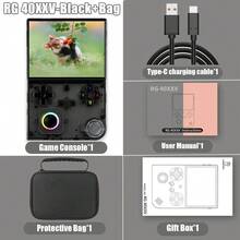 ANBERNIC-consola de juegos portátil RG40XXV, pantalla IPS de 4,0 pulgadas, 64 bits, Linux, WIFI, 256G, PSP, RGB, Joystick, compatible con salida HD, regalo - Bolsa negra - Ver 12