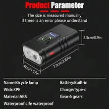 ​1pc 6-Mode Detachable Bracket Bike Light XPE LED Life Waterproof Type-C Charging Power Indicator​ - Multicolor - View 4
