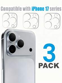 Bộ 3 miếng dán bảo vệ ống kính camera tương thích với iPhone 17, 17 Air, 17 Pro Max, kính cường lực HD 9H, tương thích với iPhone 17, 16, 15, 14, 13, 12, 11. Miếng dán bảo vệ ống kính camera 3D, chống trầy xước, dễ dàng lắp đặt. Thích hợp sử dụng hàng ngày, tại văn phòng, nhà. Ốp bảo vệ camera chống nước, chống sốc, chống rơi vỡ và chống trầy xước. - Trong sáng - Xem 18