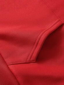 Women'S Thick Feel Hoodie With Leopard Print Heart And Butterfly Graphic For Autumn And Winter. - Red - View 4