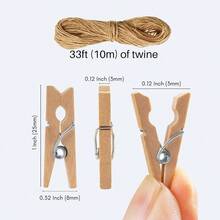 Clothes Pins Photo, Small Clothespins 200 Pcs 1 Inch Natural Wooden Clothespins With Jute Twine, Photo Clips, Small Clothes Pins Photos, Crafts, Arts, Cocktails - Wood - View 4