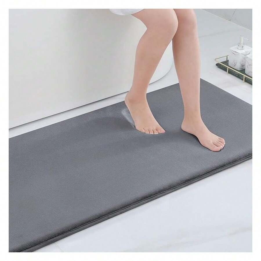 Memory Foam Bath Mat 44x24, Extra Soft And Absorbent Bathroom Mats, Non Slip Washable Carpet For Floor, Shower And Tub, Dark Grey - 多色41 - 查看 1