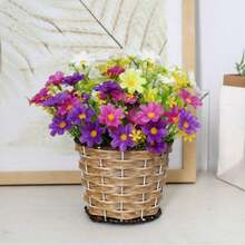 1pc Artificial Daisy Chrysanthemum Flower, 28 Heads, Decorative Silk Flower For Garden, Home, Outdoor Landscaping