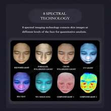 AISIA Q1 Máquina analizadora de piel facial 3D Analizador de piel de 15,6 pulgadas Máquina facial Escáner de análisis de piel de 8 espectros de luz - Depósito personalizado - Ver 8