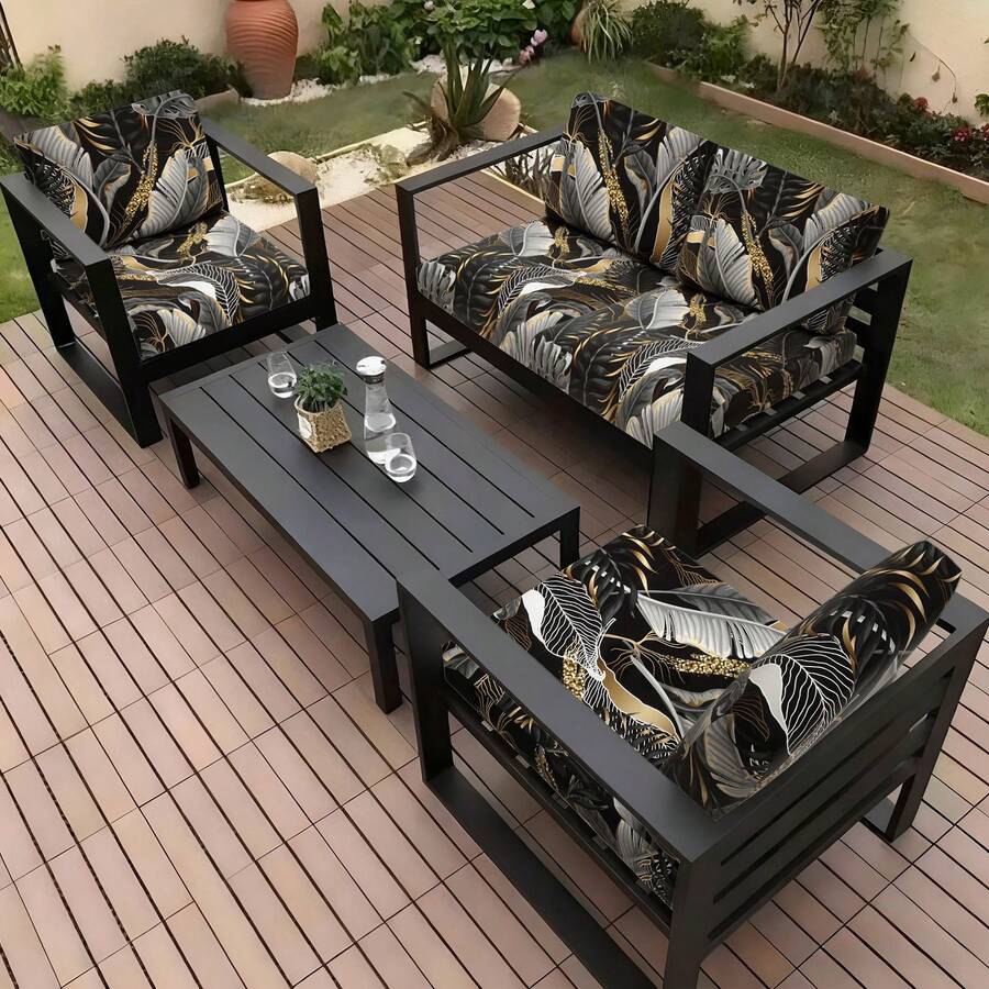 1pc Tropical Rainforest Leaf Print Milk Silk Sofa Cushion Cover, High Elasticity Dust-Proof Washable All Season Outdoor Rattan Sofa Slipcover - Multicolor - View 1