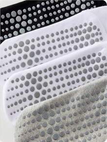 1/4 双装多色女士普拉提防滑瑜伽袜，普拉提粘性袜，荷叶边爱心图案，抓地力强，压缩袜，适用于舞蹈、健身、芭蕾、健身房、哺乳期，成人/女士圣诞礼物 - 彩色 - 查看 5