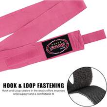 Farabi Sports Niños Vendas Boxeo 2.5 Metros Vendas de Boxeo MMA Muay Thai bendas de Boxeo y Guantes Interiores - Rosa - Ver 6