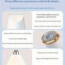 三合一电动脱毛套装 - USB 充电面部毛发修剪器、鼻毛修剪器、腋毛/腿毛/鼻毛去除器，女性的理想礼物，电池容量：150mAh