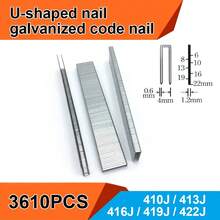 3610Pcs 410J 416J 422J Staple Woodworking Nails Framing Tacker For Electric Nails Stapler Gun Furniture Hand Tool