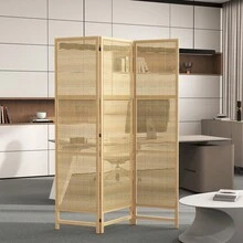 HOMCOM Paravent 3-Piece 135 X 180 Cm Room Divider Made Of PP Rattan, Foldable Room Divider Privacy Screen For Living Room, Natural On Site - 1 - View 8