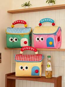 حقيبة غداء عازلة للحرارة كبيرة السعة بتصميم كرتوني، حقيبة حمل عازلة للحرارة بأنماط مرحة، مناسبة للفتيات والطالبات وموظفي المكاتب لحمل الغداء في الرحلات والنزهات والتنزه في الهواء الطلق، حقيبة غداء عازلة للنساء، صندوق غداء للمدرسة