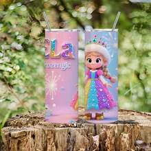 Frozen  20oz Stainless Steel Tumbler With Straw & Lid -  & Olaf Design (No Olaf),  Cup, 's Ice Magic Theme, Pink & Blue Sparkling Frozen Drinkware For, Christmas Gift,, Travel - 1 chiếc - Xem 5
