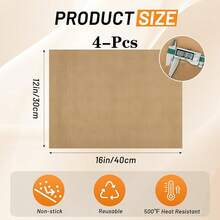 Reusable Oven Baking Paper, Dough Mat, Baking Paper 2 Pieces/4-Piece Set (30cm X 40cm) Suitable For Baking Sheets, Cake Molds, Cake Stands, Permanent Oven Paper, Baking Mat, Grill Mat, Baking, Bread Making - Multicolor - View 14