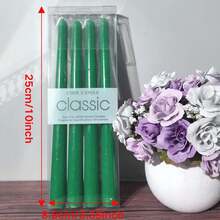 Conjunto de 4 velas verdes comuns de 25 cm (10 polegadas), cada uma com duração de 8 horas, diversas opções de cores, ideais para decoração de casa, quarto, feriados, festas, casamentos, escritórios, presentes de volta às aulas, presentes para melhores amigas, presentes para mulheres e presentes de inverno. - Multicolorido - Ver 11