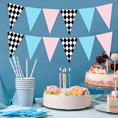 12 sztuk czerwonych, czarnych i czarno-białych trójkątnych flag – solidne i trwałe zawieszki papierowe, odpowiednie na przyjęcia urodzinowe, ceremonie otwarcia i inne okazje – dekoracja do wnętrz i na zewnątrz – łatwe do powieszenia, artykuły dekoracyjne na imprezy