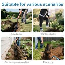 CGRNT 4-Inch Heavy Duty Trench Shovel With Blue Handle Narrow Trenching Spade For Digging Gardening Landscaping 56 Inch Professional Grade Tool For Irrigation Rocky Soil Applications Durable Design For Efficient Trenching In Hard Soil And Landscape Maintenance - Blue - View 4