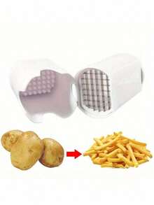 1pc Manual Cucumber/Potato Slicer, Creative Fruit & Vegetable Chopper, Kitchen Gadget For Slicing, Dicing, Shredding Onion, Potato, Fruit - White - View 5