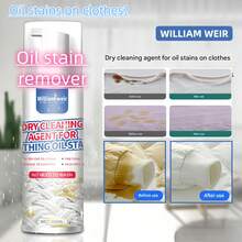 衣物速效干洗喷雾 | 强效去除油渍、油脂和口红渍，无需冲洗，便携式局部清洁剂，衣物油渍去除剂，强效干洗喷雾 - 速效清洁泡沫，可去除油脂、口红、化妆品和食物污渍，无需用水，便携旅行装 - 白色 - 查看 12