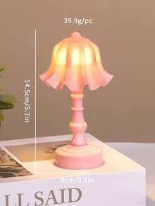 Mini Cute Desk Lamp, New French Retro Creative Flower Lantern Pattern Design Pleated Lily Flower Mood Dopamine Color Bedside Decor Night Light, Ideal Gift For Family And Friends On Holidays And Birthdays - Nhiều màu - Xem 8