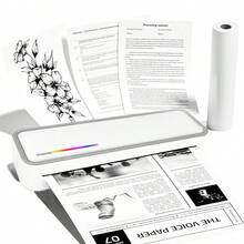 GOTOOGO 便携式A4热敏打印机,移动紧凑型打印机,支持8.5英寸x11英寸美式信纸和A4尺寸,兼容iOS和安卓系统,无墨打印机,适用于家庭、汽车、办公室和旅行。 - 彩色 - 查看 3