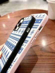 Funda magnética para phone 17 Pro con diseño de árbol de Navidad, renos y copos de nieve. Compatible con phone 17, 16, 15, 14 y 13 Pro. Funda acrílica + TPU antigolpes para phone 12, 11 Pro Plus, S25/S24/S23/S22/FE/Ultra, estilo Y2K, para hombres, mujeres y niñas. Color: azul y blanco. - Gris Claro - Ver 2