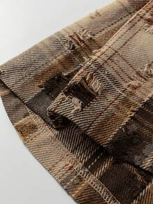 Áo len dệt kim tay bèo nhún họa tiết caro boho - Nhiều màu - Xem 10