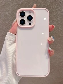 Simple Pink Acrylic Transparent Phone Case Compatible With IPhone 17 Pro Max/17 Pro/17 Air/17/16 Pro Max/16/16 Pro/16 Plus/11/15/15 Pro/15 Pro Max/12/13/14 Pro Max 11 Pro/11 Pro Max/12 Pro/12 Pro Max/13 Pro/13 Pro Max/14 Pro/14 Pro Max/14 Plus, Durable And Anti-Yellowing Hard Shell - Pink-jelly Color - View 4