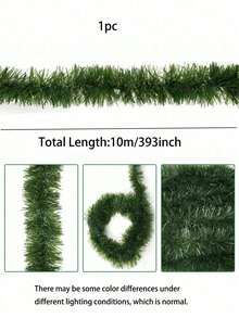 Ghirlanda decorativa in erba verde, decorazione festiva in morbido verde per uso interno ed esterno, vegetazione artificiale per giardino o matrimonio, scale, piante finte per decorazione della casa, decorazioni natalizie, decorazione per la stanza