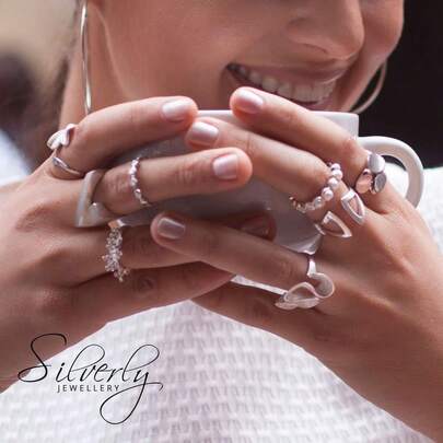 Rose Yellow Gold Plated Sterling Silver Triple Band Russian Wedding Ring - Women's Polished 925 Silver Ring - Wed...