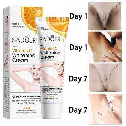 1.76盎司美白身体乳，私密部位美白提亮霜，维生素C祛斑霜，适用于颈部、腋下、手肘、大腿内侧、膝盖、比基尼区域