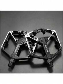 Pedales de Bicicleta de Carretera/MTB - Pedales de Bicicleta de aleación de Aluminio - Pedal de Bicicleta de montaña con Clavos Antideslizantes extraíbles - Negro - Ver 6