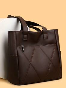 Large Capacity Handbags Women Soft Leather Shoulder Crossbody Bag Ladies Bucket Bags Retro Tote Luxury Satchel Handbag And Purse - Coffee - View 2