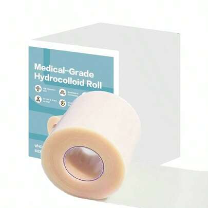 5 cm x 4,5 meter hydrogelrulle - anpassningsbar storlek, extra stort hydrogelplåster, självhäftande, superabsorberande, flexibelt och vattentätt