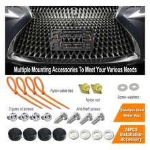 Aootf Front License Plate Bracket- Universal Bumper Mounting Kit, Car Tag Holder Adapter & Black Aluminum Plate Cover, Anti-Theft Lock Screw Bolt Caps, For US Vehicle Trailer TruckLicense Pate Frame Black Aluminum - Nhiều màu 144 - Xem 4
