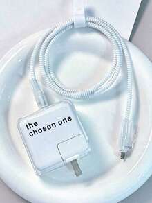 Letter Design Cable Protector Case Compatible With 30W-35W Apple Charger, Prevent Cable Breakage - Clear - View 9