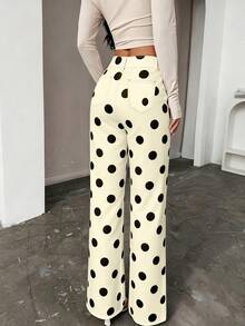 Jeans a gamba dritta da donna stile bohémien con pois bianchi, novità 2025