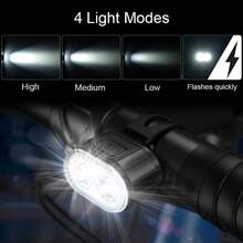 Christmas Bicycle Light Set, USB Rechargeable Mountain Bike Helmet Road Bike Front Light Rear Light Set, Waterproof USB Rechargeable Bicycle Front Light Rear Light, Easy Installation Bike Warning Light - Multicolor - View 4