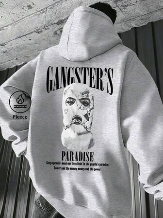 1 st. Plusstorlek herrtröja med grafisk slogan, höst/vinter, casual