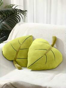 Leaf-Shaped Plush Throw Pillow, Soft & Comfortable Forest-Style Cushion, Suitable For Bedroom, Living Room, Sofa Decor, Great Gift Choice For Valentine's Day And Christmas - Green - View 7
