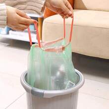 5 Rolls Kitchen Household Pointed Mouth Trash Bags, Thick Plastic Bags For Sorting, Disposable Bags - Multicolor - View 8