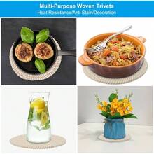 Trivets Hot Dishes 8 Inch, 5 Pack Trivets Hot Pots And Pans Heat Resistant Hot Pads Pot Holders Kitchen Table Counter, White With Colored - Initial - View 6