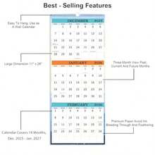 CZ 2026 Wall Calendar January 2026 December 2026 3Month Display Vertical Calendar 2026 Calendar Planner 2026 11 X 26 Large Lay Flat Perfect For Your Busy Schedule 5837 - 如圖 - 查看 3