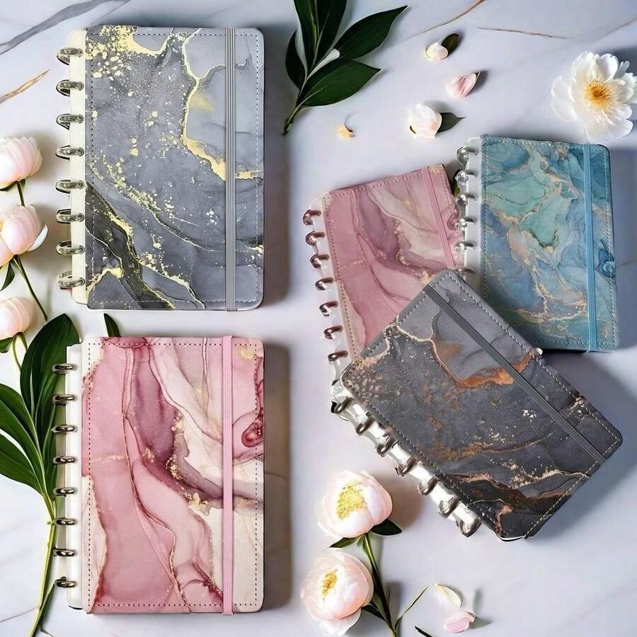 Smart Notebook Marble 8/10/11 Discs Cute Stationery Back To School - Multicolor - View 1