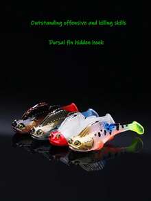 Jumping Fish, Lure, Fake Bait, Lead Soft Bait, Anti Hanging Bottom Sea, Freshwater Lure, Catfish, Catfish, Black Fish, T-Tail Biomimetic Bait