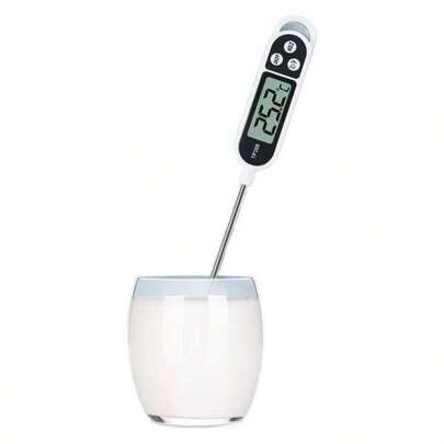 高精度探针式食品温度计，适用于测量婴儿奶粉、厨房、烧烤、热汤、烘焙、水族箱水温、油温等。