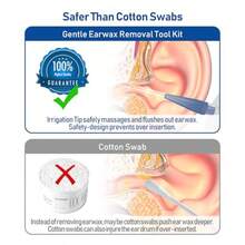 GSYY Ear  Removal Tool Eaing Ki For Adul  Effective Ear Clean Stem Ea To Operate Ty Ears Irrigan Fling Stem With 30 Ts Basin Towel Air Bulb For He Use And Daily Ear Care - 米色 - 查看 4