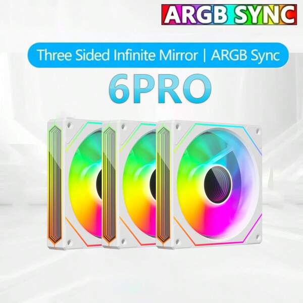 XFENGX-Fan 6-Pro ARGB Colorful 12cm Temperature Control PC Case Fan, Effective Noise Reduction, Enhances Cooling And Aesthetics, Air Cooling Heatsink