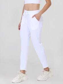 Blaosn Golf Pants For Women Workout Athletic Track Sweatpants High Waisted With Pockets Lightweight Work Travel Petite Comfy Stretch Lounge Casual Joggers Yoga Leggings Clothes Outfits - trắng - Xem 1