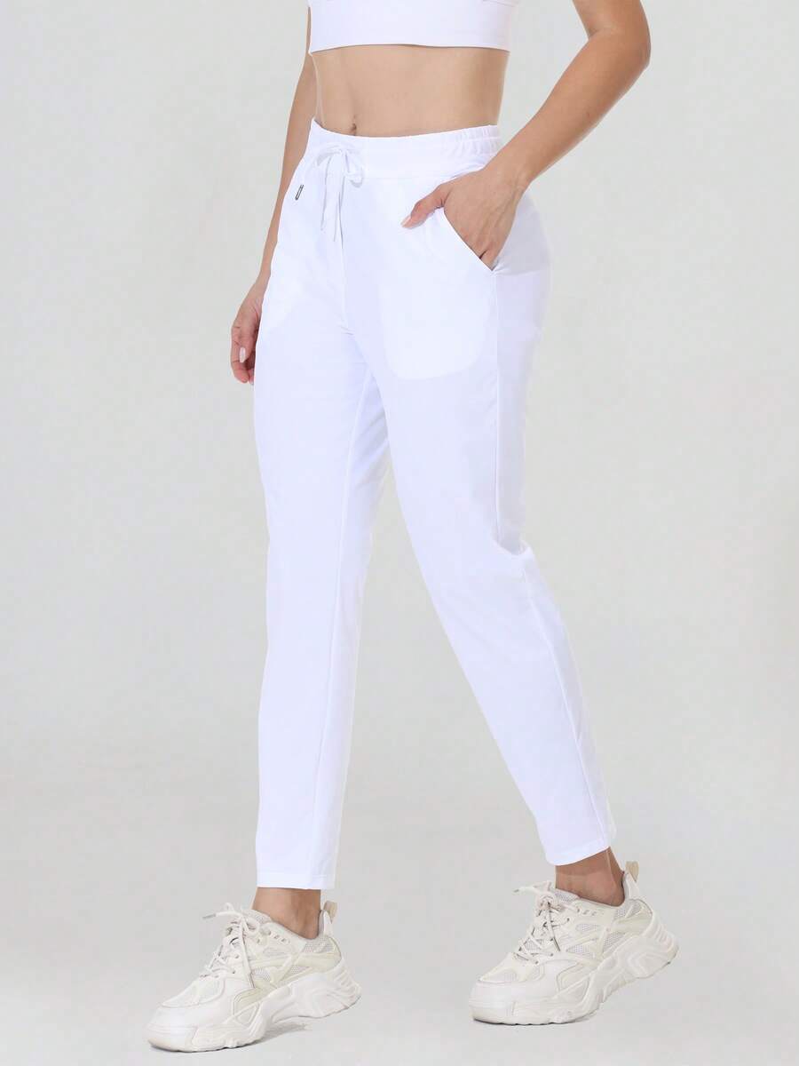 Blaosn Golf Pants For Women Workout Athletic Track Sweatpants High Waisted With Pockets Lightweight Work Travel Petite Comfy Stretch Lounge Casual Joggers Yoga Leggings Clothes Outfits - trắng - Xem 1